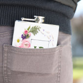 Roze bloembolk heupfles