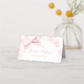 Roze Bloemboog Baby shower Tafelnummers Tenten (Achterkant)