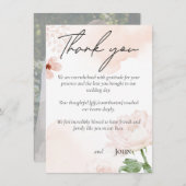 Roze bloembruiloft bedankkaart (Voorkant / Achterkant)