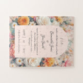 Roze bloembruiloft legpuzzel (Horizontaal)