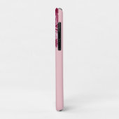 Roze bloemcomposiet met naam Case-Mate iPhone case (Achterkant/links)