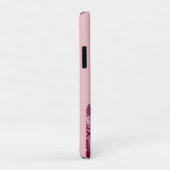 Roze bloemcomposiet met naam Case-Mate iPhone case (Achterkant/rechts)