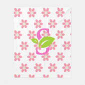 Roze bloemdeken voor logo fleece deken (Voorkant)