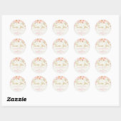 Roze Bloemen 1e Verjaardag Baby shower Dank u Ronde Sticker (Vel)