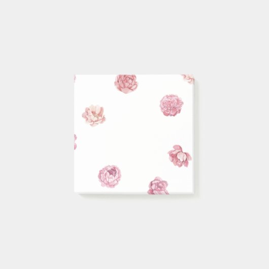 Roze Bloemen 3x3 Sticky Note (Voorkant)
