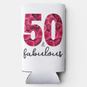 Roze Bloemen 50 en Fabulous 50ste verjaardagsfeest (Achterkant)