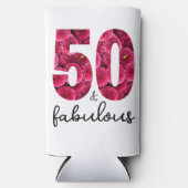 Roze Bloemen 50 en Fabulous 50ste verjaardagsfeest (Voorkant)