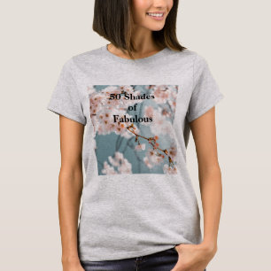 Roze Bloemen 50 tinten Fabulous Grey T-shirt