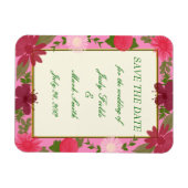 Roze bloemen Aangepast sparen de Datum Magnet Magneet (Horizontaal)