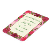 Roze bloemen Aangepast sparen de Datum Magnet Magneet (Linkerzijde)