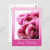 Roze bloemen Aangepaste Birthday Kaart (Voorkant / Achterkant)