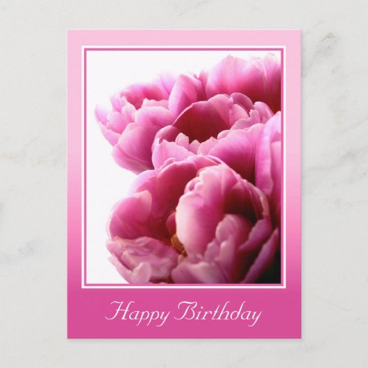 Roze bloemen Aangepaste Birthday Kaart (Voorkant)