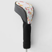 Roze bloemen Aangepaste Initialen Golfheadcover (Schuin)