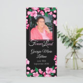 Roze bloemen Aangepaste Memorial Keepomwille Kaart (Staand voorkant)