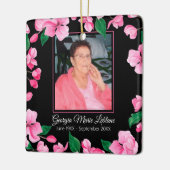 Roze bloemen Aangepaste Memorial Keepslag Keramisch Ornament (Links)