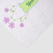 Roze bloemen Aangepaste naam Tissuepapier (Detail)