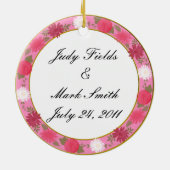 Roze bloemen Aangepaste Ornament (Achterkant)