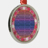 Roze bloemen Aangepaste Silver Ornament (Rechts)