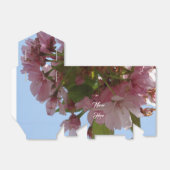 Roze bloemen Aangepaste tekst Bedankdoosjes (Uitgevouwen)