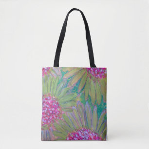 Roze bloemen Abstract Draagtas