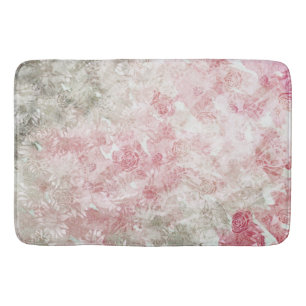 Roze bloemen, Abstract met kunstschilfers, tuinbou Badmat