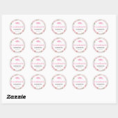 Roze Bloemen Afstuderen Ronde Sticker (Vel)