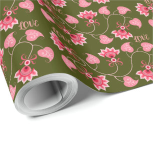 ROZE BLOEMEN ALS CADEAU VOOR UW MINNAAR CADEAUPAPIER