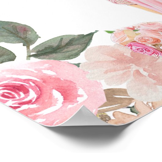 Roze Bloemen Anand Karaj Sikh Bruiloft Welkomstbor Poster (Hoek)