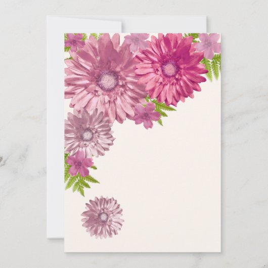 Roze Bloemen Baby in Bloom Brunch Douche Kaart (Achterkant)