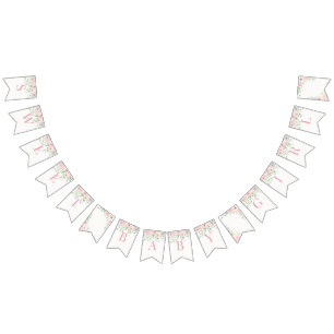 Roze Bloemen Baby in Bloom Hydrangea Baby shower Vlaggetjes