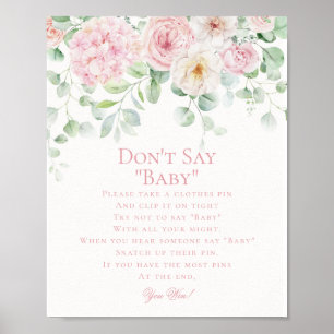 Roze Bloemen Baby in Bloom Hydrangea Game Poster