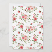  Roze Bloemen Baby shower Kaart (Achterkant)