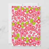  roze bloemen Baby shower Kaart (Achterkant)