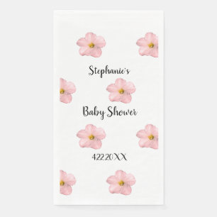 Roze Bloemen Baby shower Petunia Patroon Artsy Sch Servet