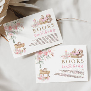 Roze Bloemen Babykleding Boeken voor Baby Meisje Informatiekaartje