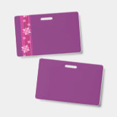 Roze bloemen badge (Front & Back)