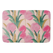 Roze bloemen badmat (Voorkant)