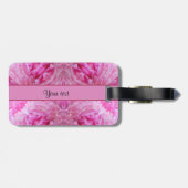 Roze bloemen bagagelabel (Achterkant horizontaal)