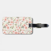 Roze bloemen bagagelabel (Achterkant horizontaal)