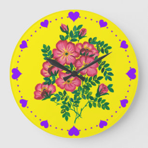 Roze Bloemen Banket Grote Klok