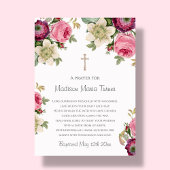 Roze bloemen Baptisme Prayer Fotoplaat