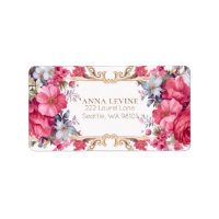 Roze Bloemen Barok Romantisch Goud Lijst