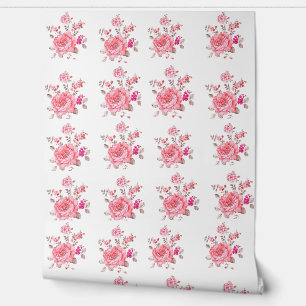 Roze Bloemen behang
