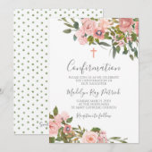 Roze Bloemen Bevestiging Kaart (Voorkant / Achterkant)