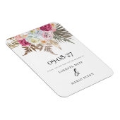 Roze Bloemen Bewaar de datum Magneet (Rechterzijde)