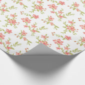 Roze bloemen Birthday Cadeaupapier (Hoek)