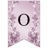 Roze Bloemen Bladeren Bunting Vlag Vlaggetjes (Tweede vlag)