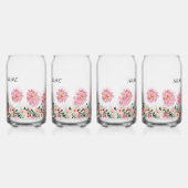 Roze bloemen blikvorm glas (Links)