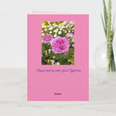 Roze Bloemen Bloem Rozen Madeliefjes Groeten Kaart (Achterkant)
