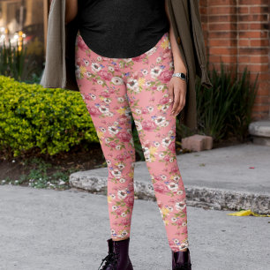 Roze Bloemen Bloem Waterverf Voor haar Leggings